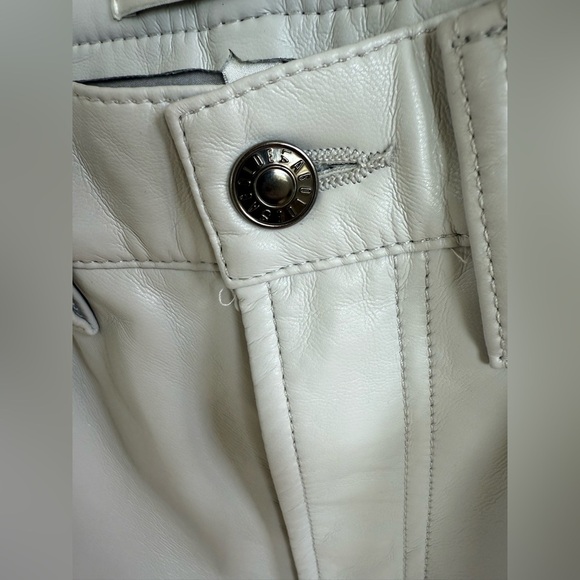 NWT• Agolde 90s Pinch Waist Light Grey Leather Pant • 26 - Picture 7 of 8